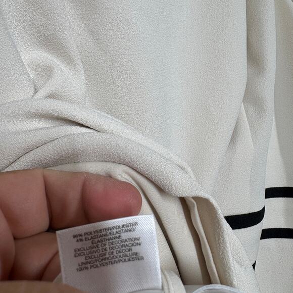 Kasper Plus 22W Pencil Sheath Dress White Parchment Black Hourglass Sleeveless - Picture 9 of 9